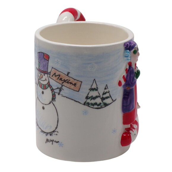NEW Hallmark Shoebox Maxine & Floyd Red White Candy Cane Handle 3D Holiday Mug - Picture 4 of 6
